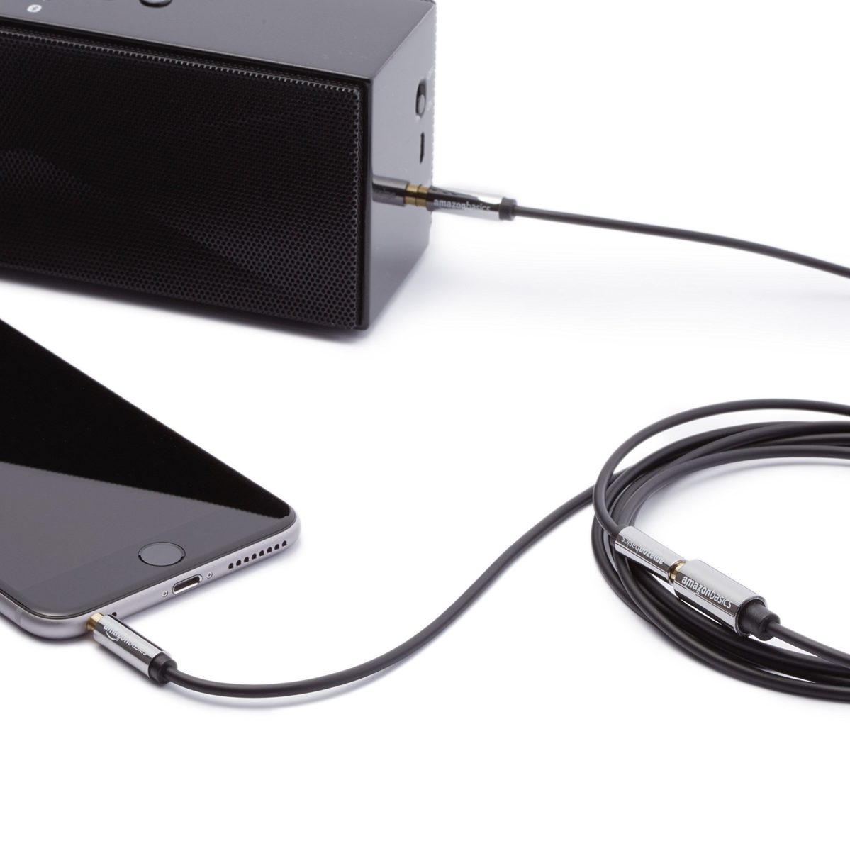 AmazonBasics 3.5mm Male to Female Stereo Audio Extension Adapter Cable - 6 Feet (Renewed)