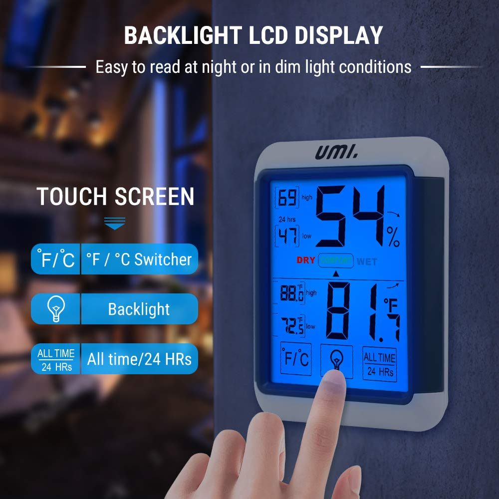 UMI. Essentials Digital Thermo-Hygrometer Indoor Thermometer Hygrometer Temperature and Humidity Meter Climate Monitor