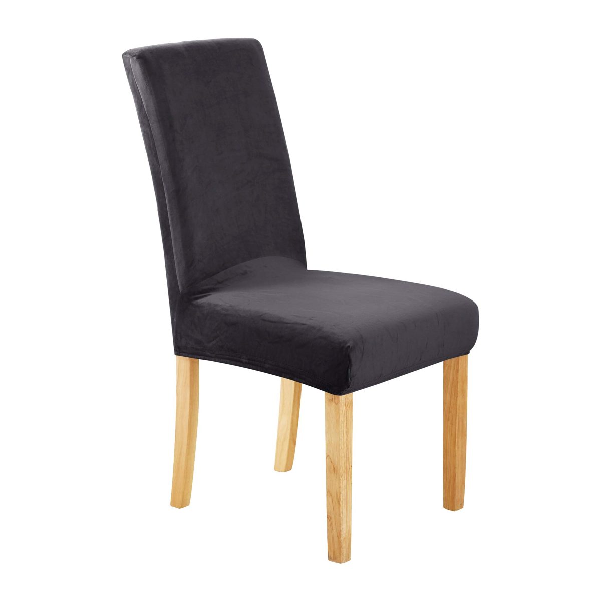 UMI by Amazon Velvet Chair Slipcovers Washable Chaired Covers Dining Chair Covers Removable Dining Room Chair Covers Stretch Chair Covers Elastic Slipcover for Dining Chairs Navy Blue Pack of 4