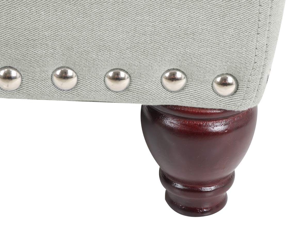 Amazon Brand – Ravenna Home Barrow Nailhead Storage Ottoman Bench, 35.5"W