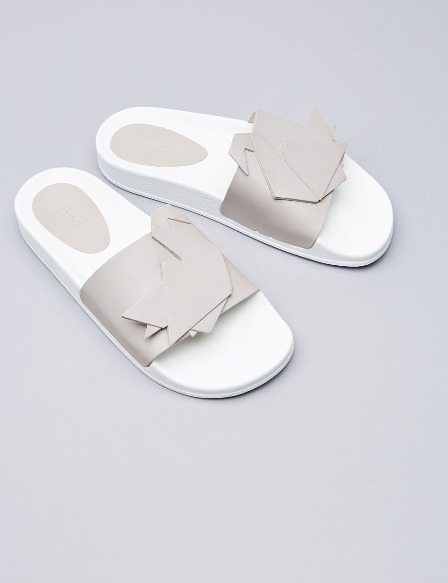 FIND Women's Sandals Fuzzbed Swan Slider Grey (Cloud) 3 UK (36 EU),10311A