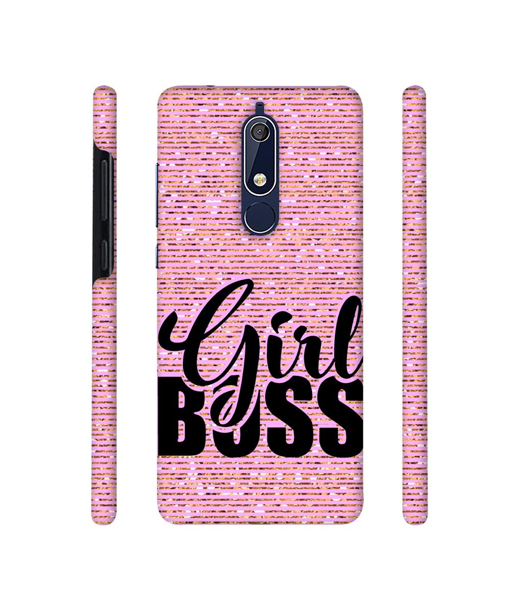 Amazon Brand - Solimo Designer Girl Boss On Pink Sparkle 3D Printed Hard Back Case Mobile Cover for Nokia 5.1