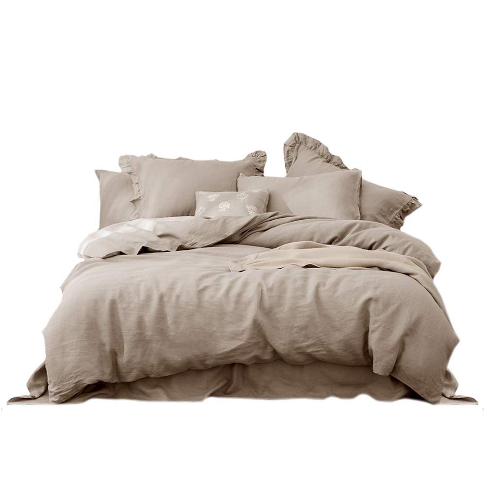 UMI 100% Linen Duvet Cover Set-200x200+2x80x80cm