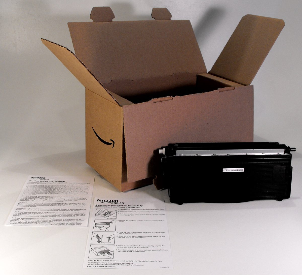 AmazonBasics Remanufactured Toner Cartridge Replacement for Brother TN570 High Yield Black