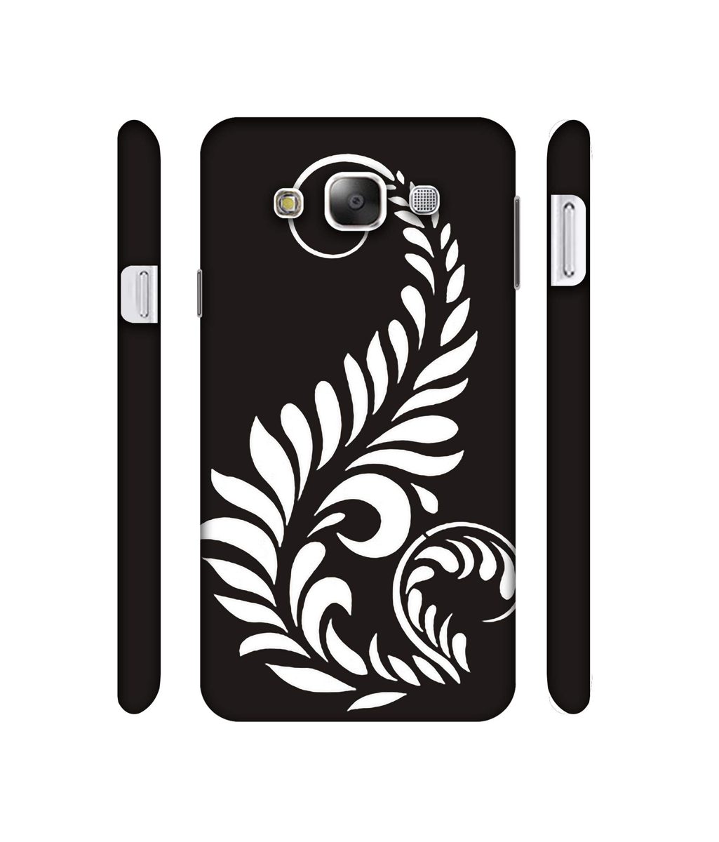 Amazon Brand - Solimo Designer Simple White Rangoli 3D Printed Hard Back Case Mobile Cover for Samsung Galaxy E5