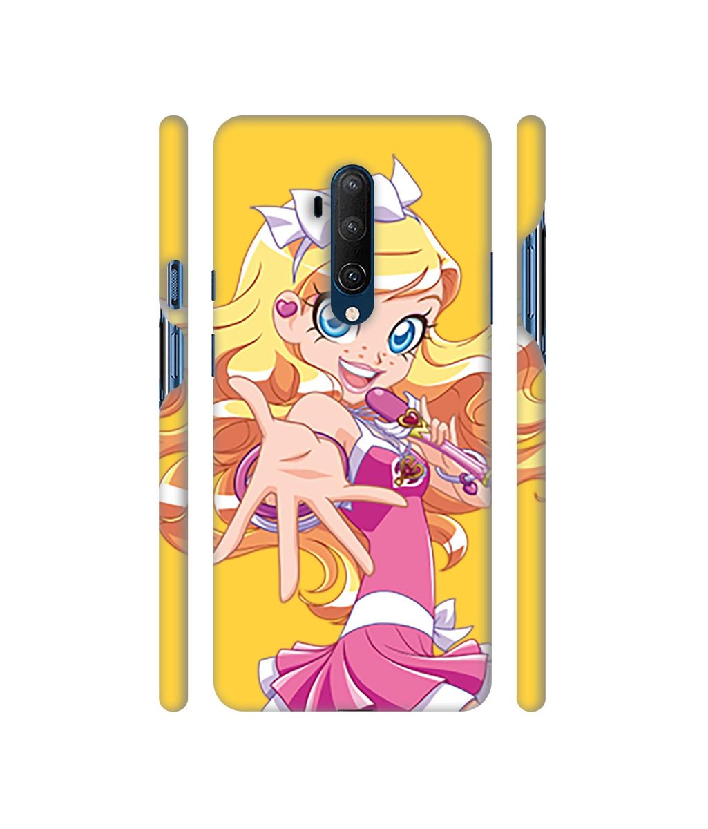 Amazon Brand - Solimo Designer Singing Girl Vector 3D Printed Hard Back Case Mobile Cover for OnePlus 7T Pro
