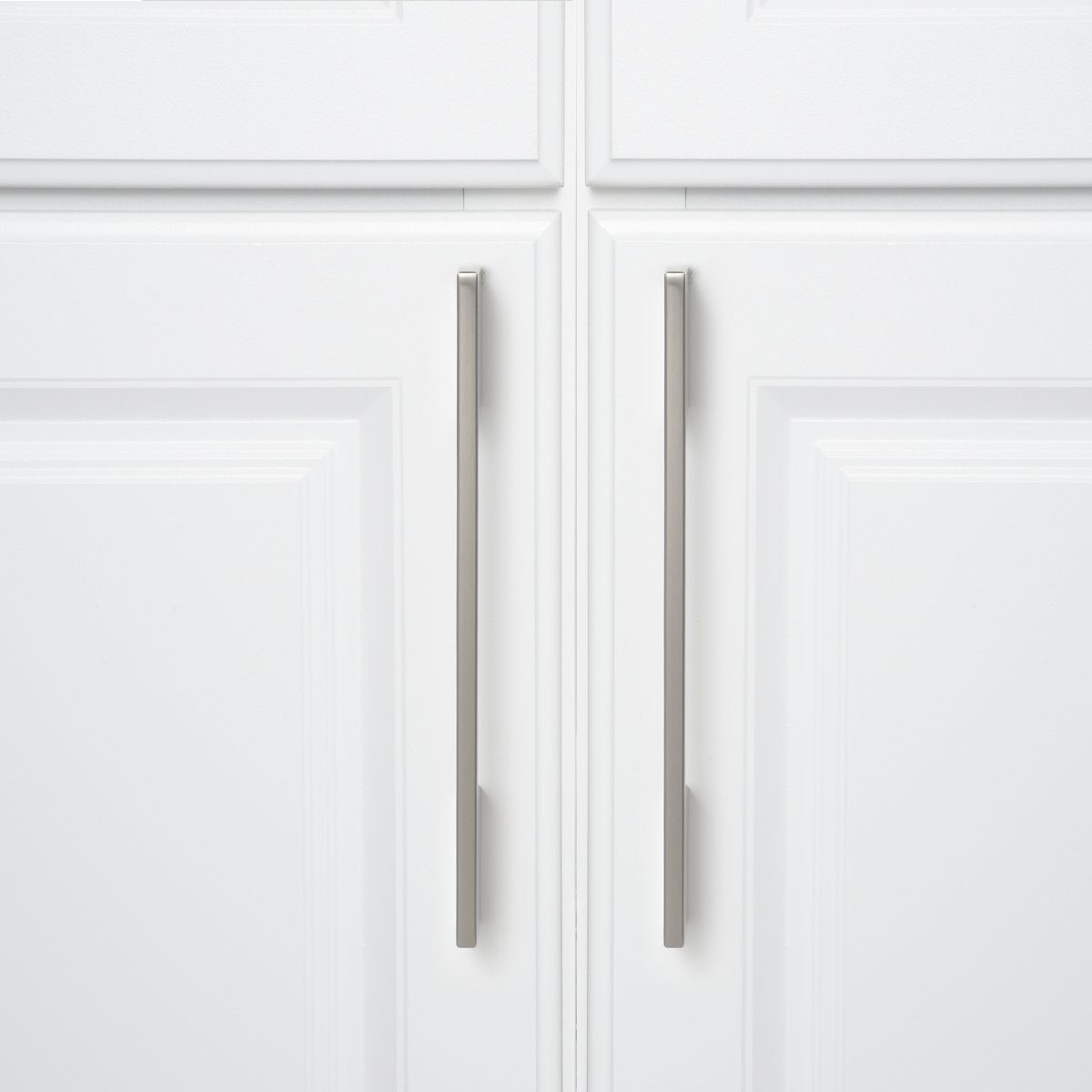 AmazonBasics Wide Modern Die Cast Cabinet Handle, 6.3" center to center, Satin Nickel, 10-Pack