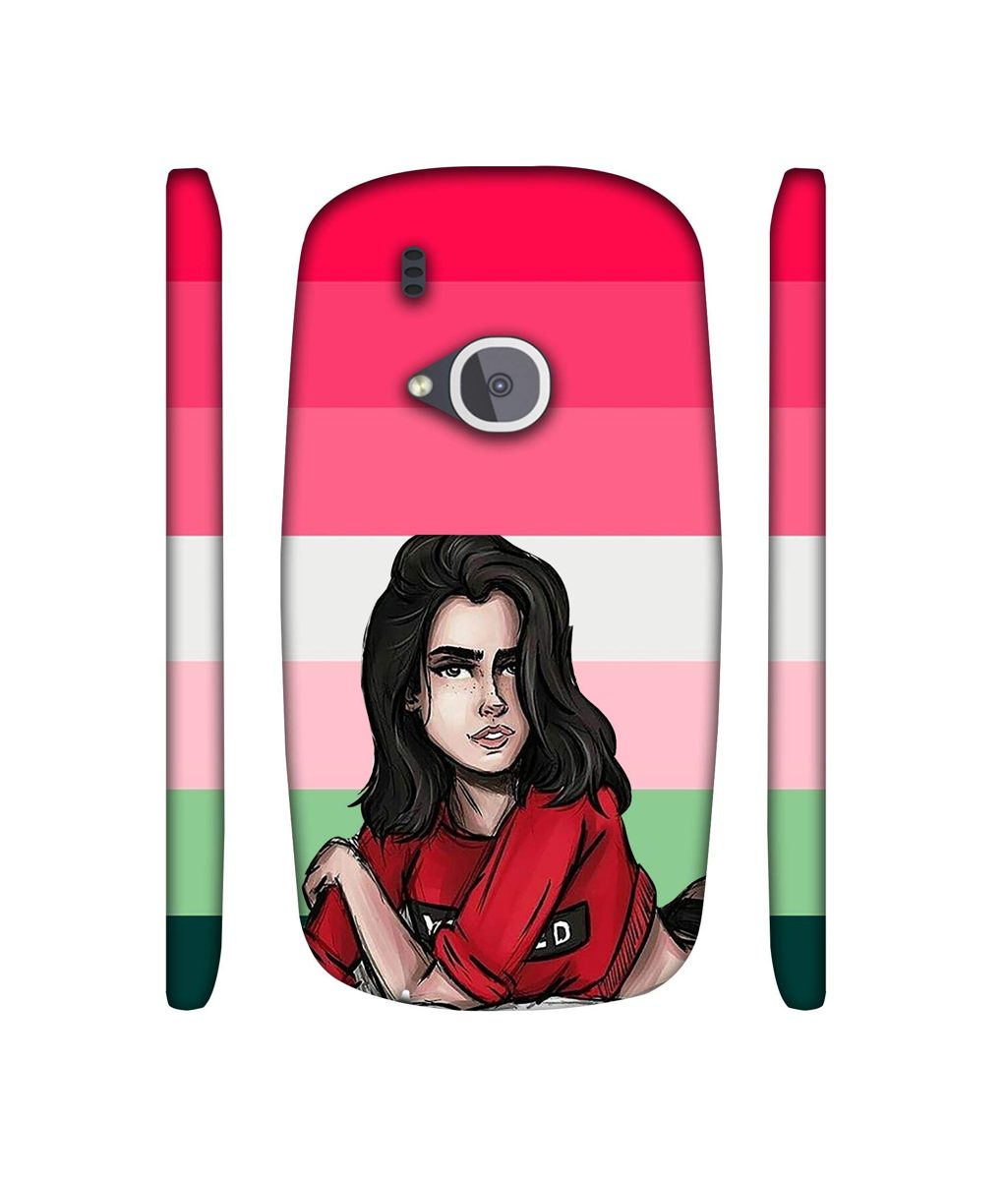 Amazon Brand - Solimo Designer Lady Vector with Line 3D Printed Hard Back Case Mobile Cover for Nokia 3310
