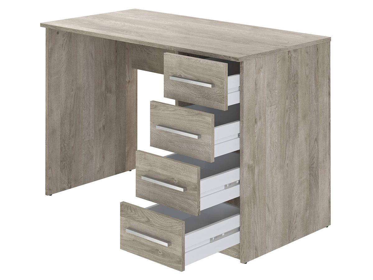Amazon Brand - Movian Idro 4-Drawer Desk, 56 x 110 x 73cm, Light Brown/Oak Foil Finish