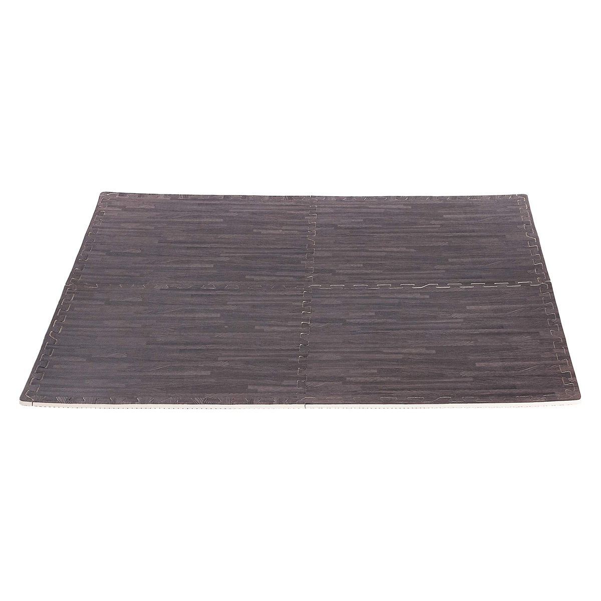 AmazonBasics Wood Print Puzzle Mat, Black