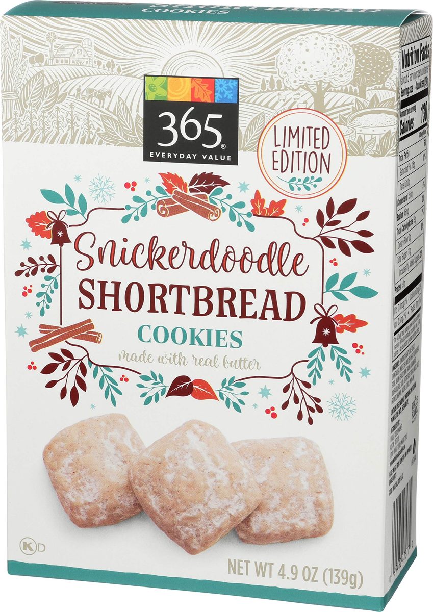 365 Everyday Value, Snickerdoodle Shortbread Cookies, 4.9 oz