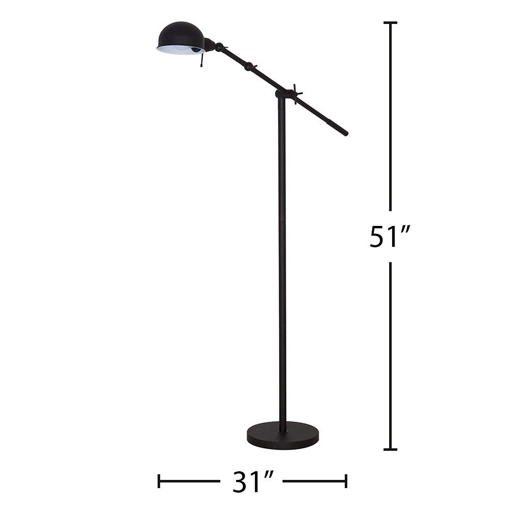 Amazon Brand – Stone & Beam Industrial Adjustable Pharmacy Living Room Floor Lamp with LED Light Bulb - 10 x 31 x 51 Inches, Oil-Rubbed Bronze