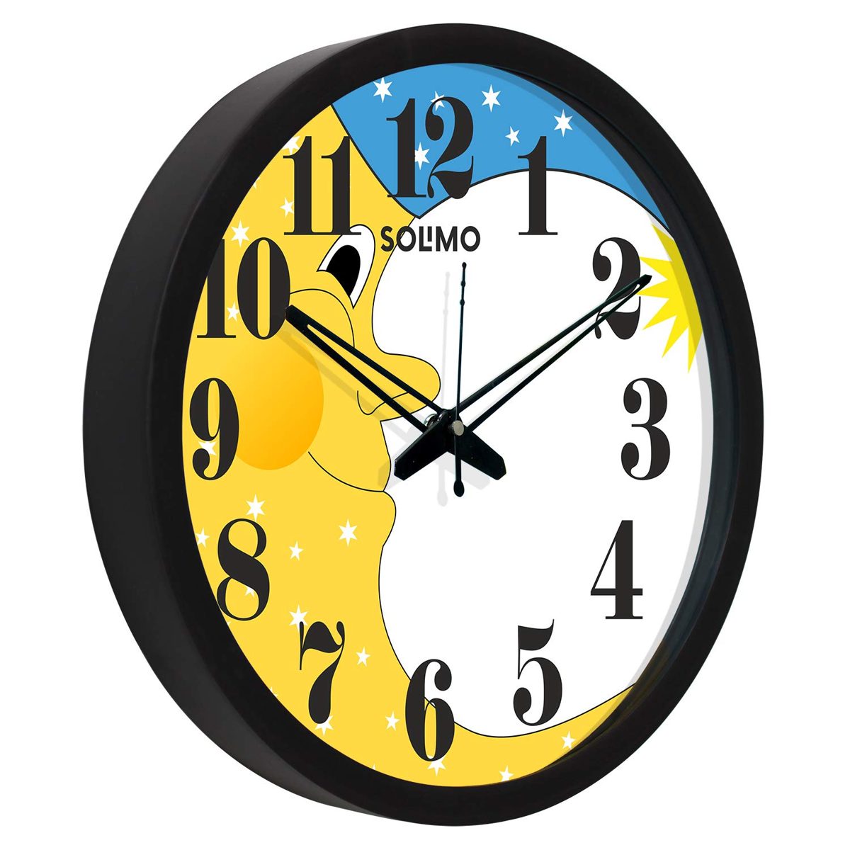 Amazon Brand - Solimo 12-inch Wall Clock - Desginer (Silent Movement, Black Frame)