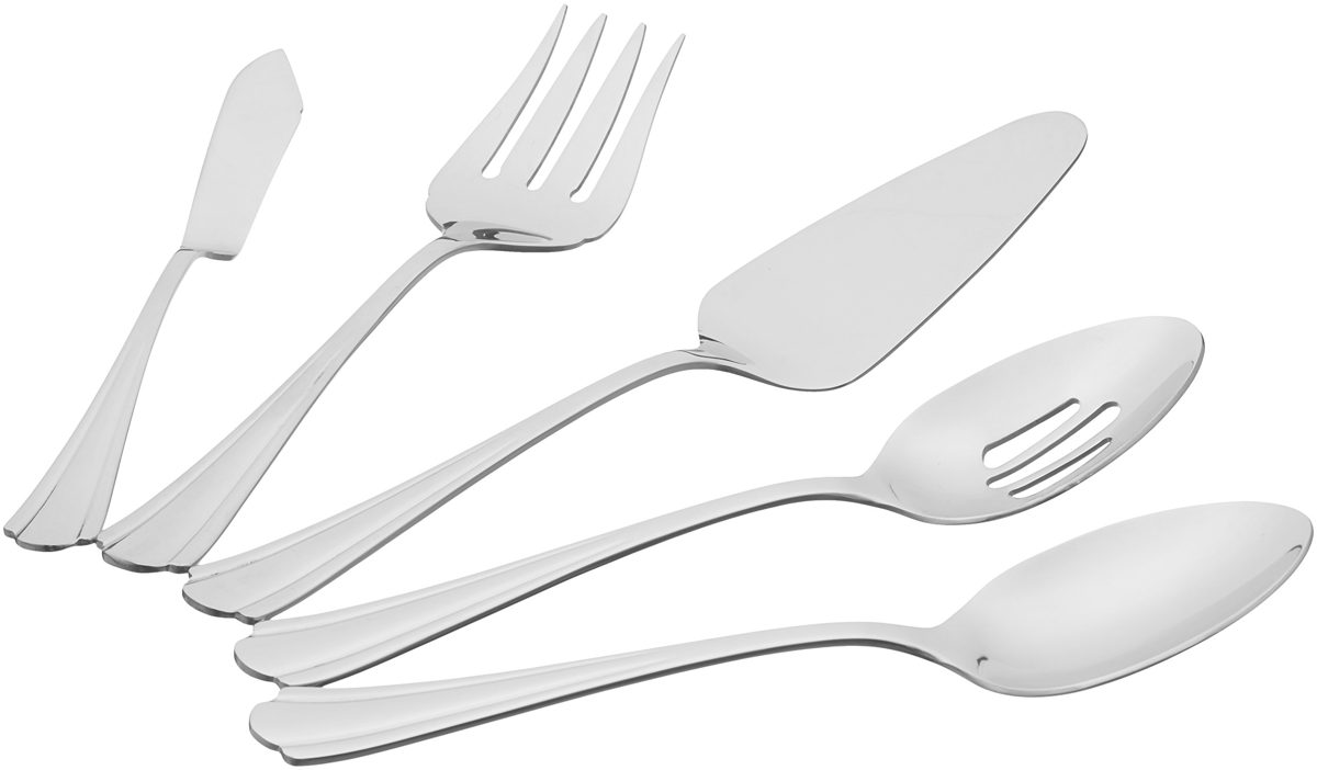 AmazonBasics 5 Piece Stainless Steel Serving Set