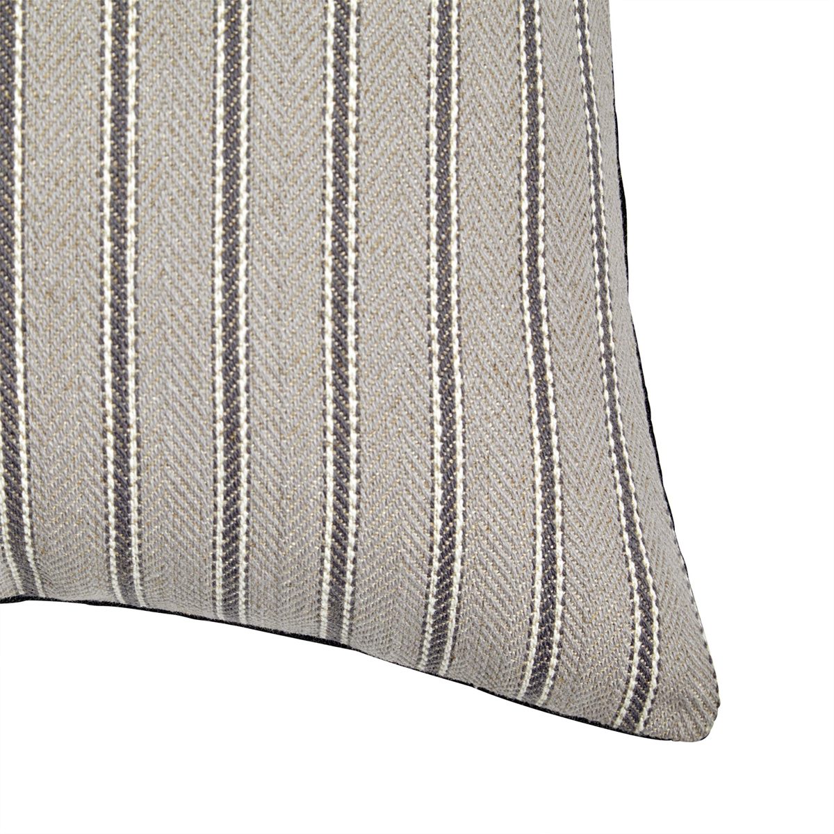 Amazon Brand – Stone & Beam Classic Ticking Stripe Throw Pillow - 17 x 17 Inch, Pewter
