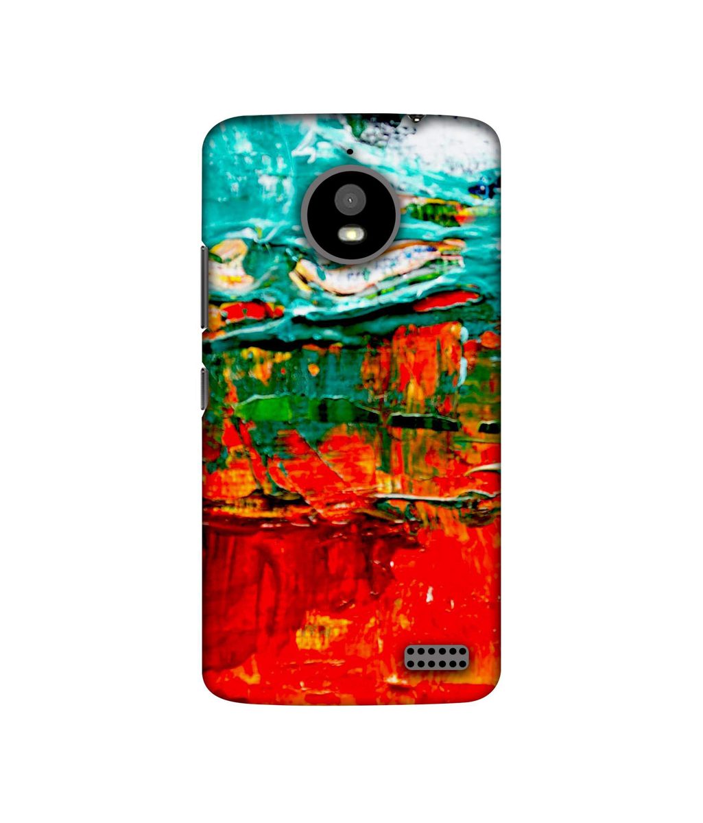 Amazon Brand - Solimo Designer Green and Orange Glass Color 3D Printed Hard Back Case Mobile Cover for Motorola Moto E4