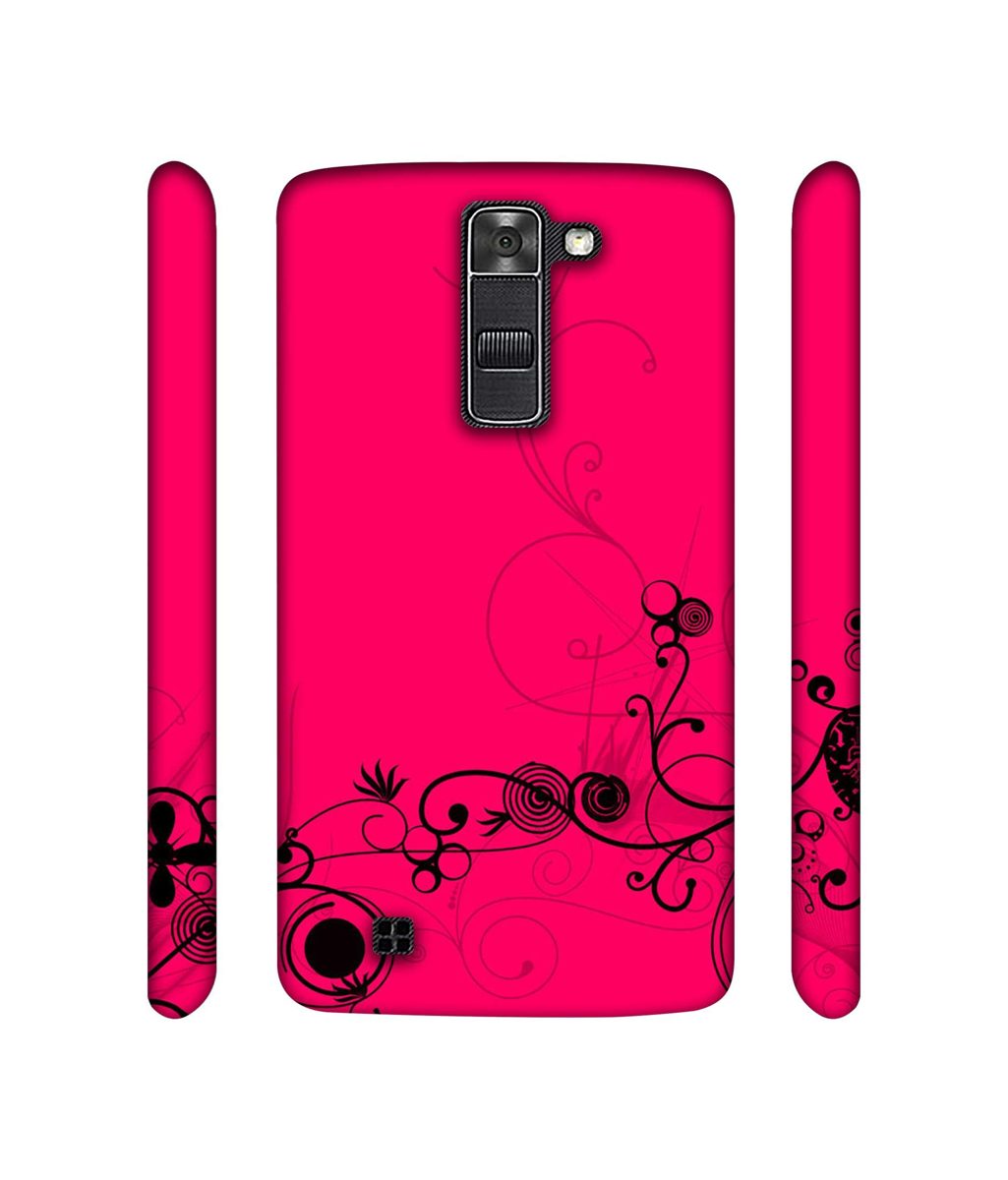 Amazon Brand - Solimo Designer Black Pattern on Pink 3D Printed Hard Back Case Mobile Cover for LG K7