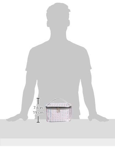 Amazon Brand - Solimo Cosmetic, Makeup & Toiletries Pouch (Glitter; Light Pink)