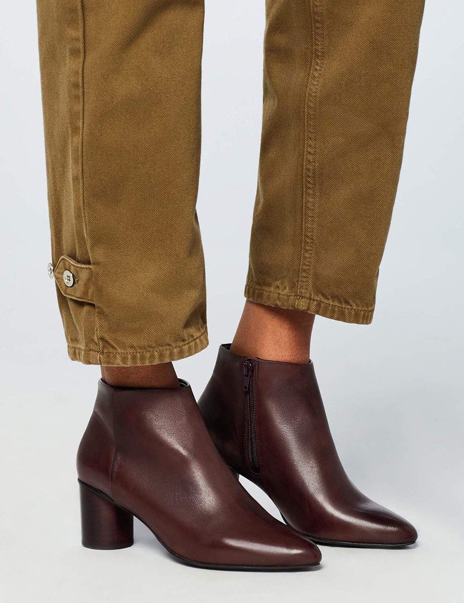 find. Round Heel Ankle Boots, Brown Plum), 6 UK
