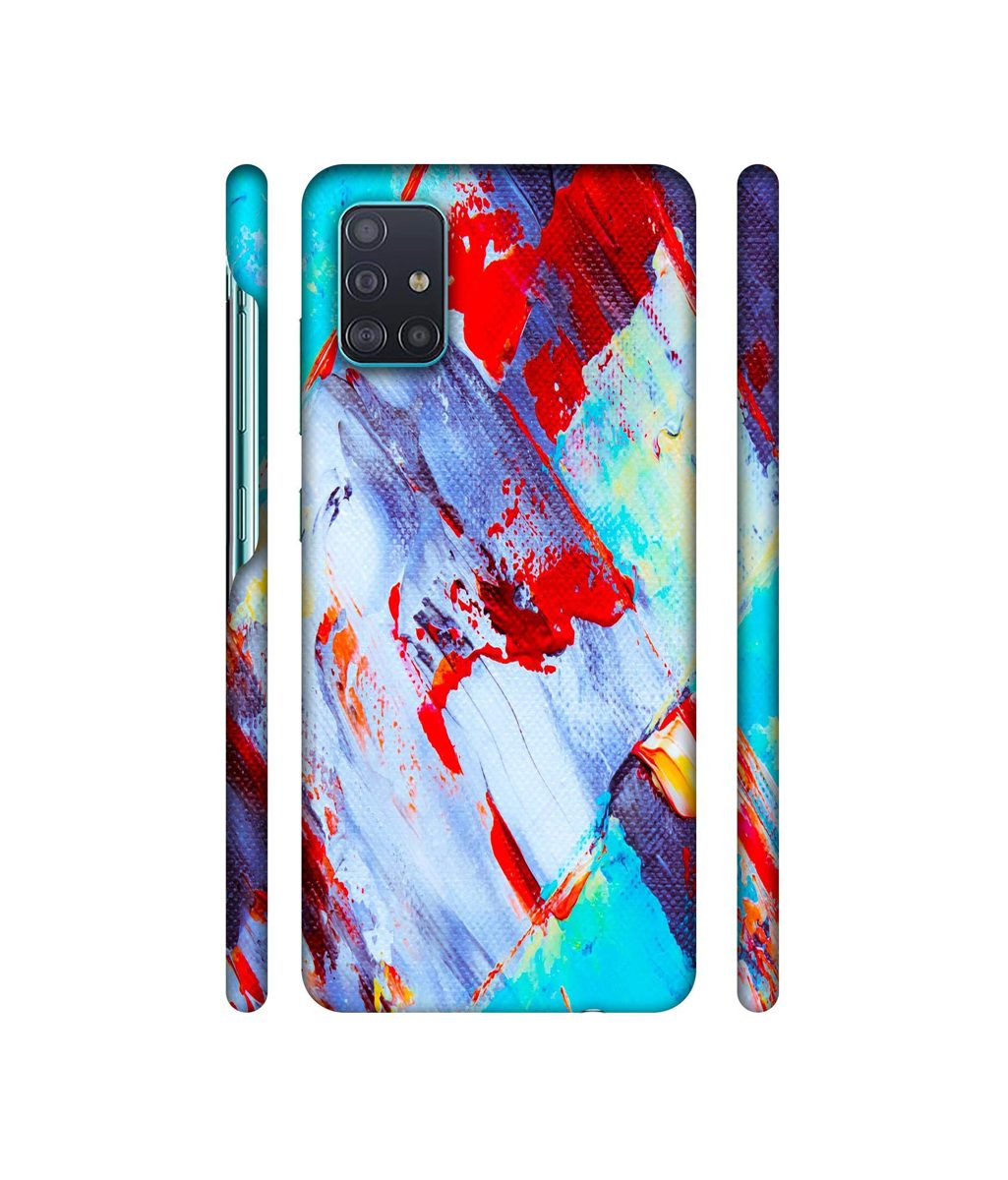 Amazon Brand - Solimo Designer Blue and Red Brush Texture 3D Printed Hard Back Case Mobile Cover for Samsung Galaxy A51