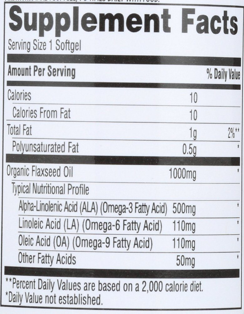 365 EVERYDAY VALUE Flax Seed Oil 1000 MG, 90 CT