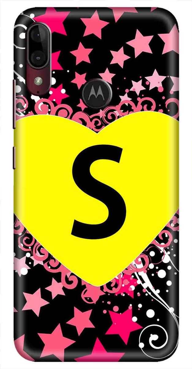 Amazon Brand - Solimo Designer Heart Pattern Alphabet-S 3D Printed Hard Back Case Mobile Cover for Motorola Moto E6s / Motorola Moto E6 Plus