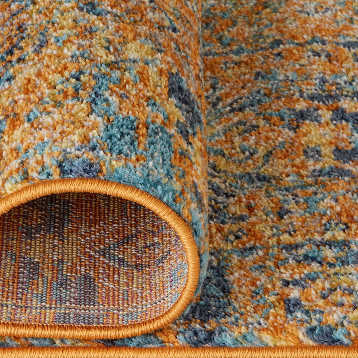 Amazon Brand – Stone & Beam Old World Runner Rug, 2' 2" x 7' 6", Blue and Orange