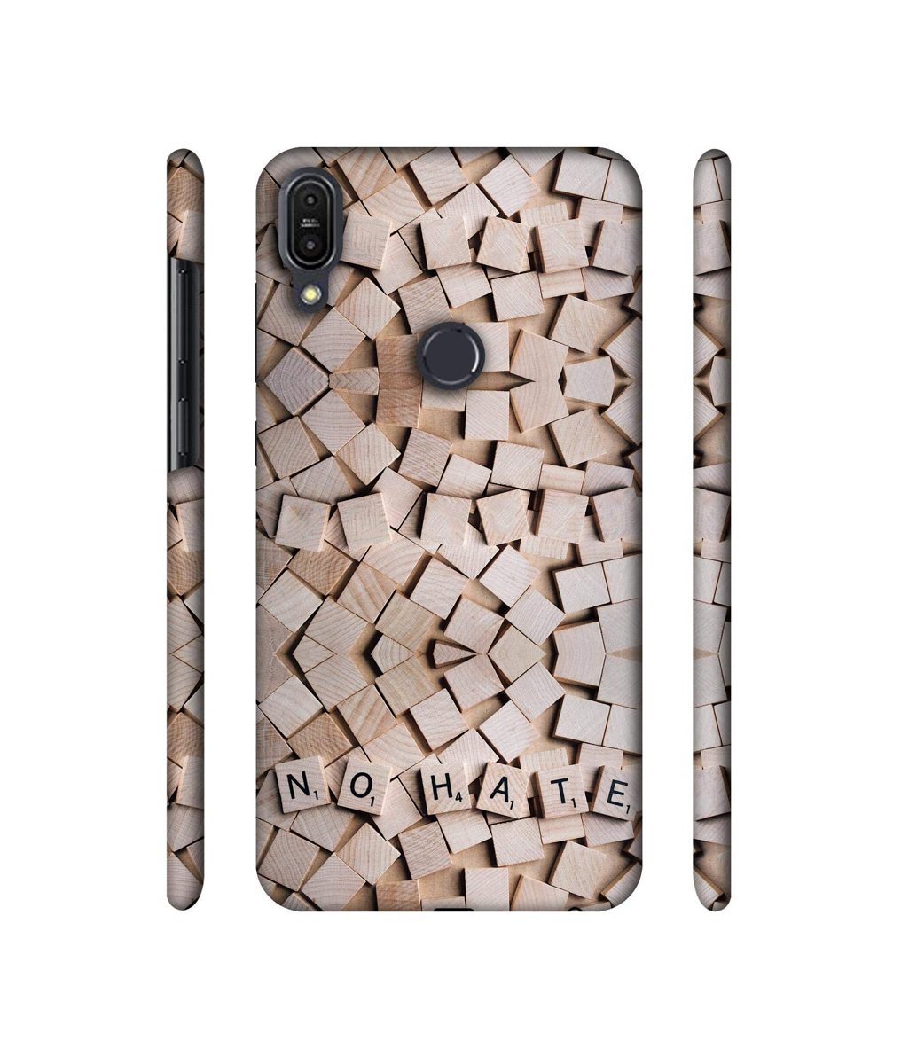 Amazon Brand - Solimo Designer No Hate On Wooden Block 3D Printed Hard Back Case Mobile Cover for Asus Zenfone Max Pro M1 ZB601KL