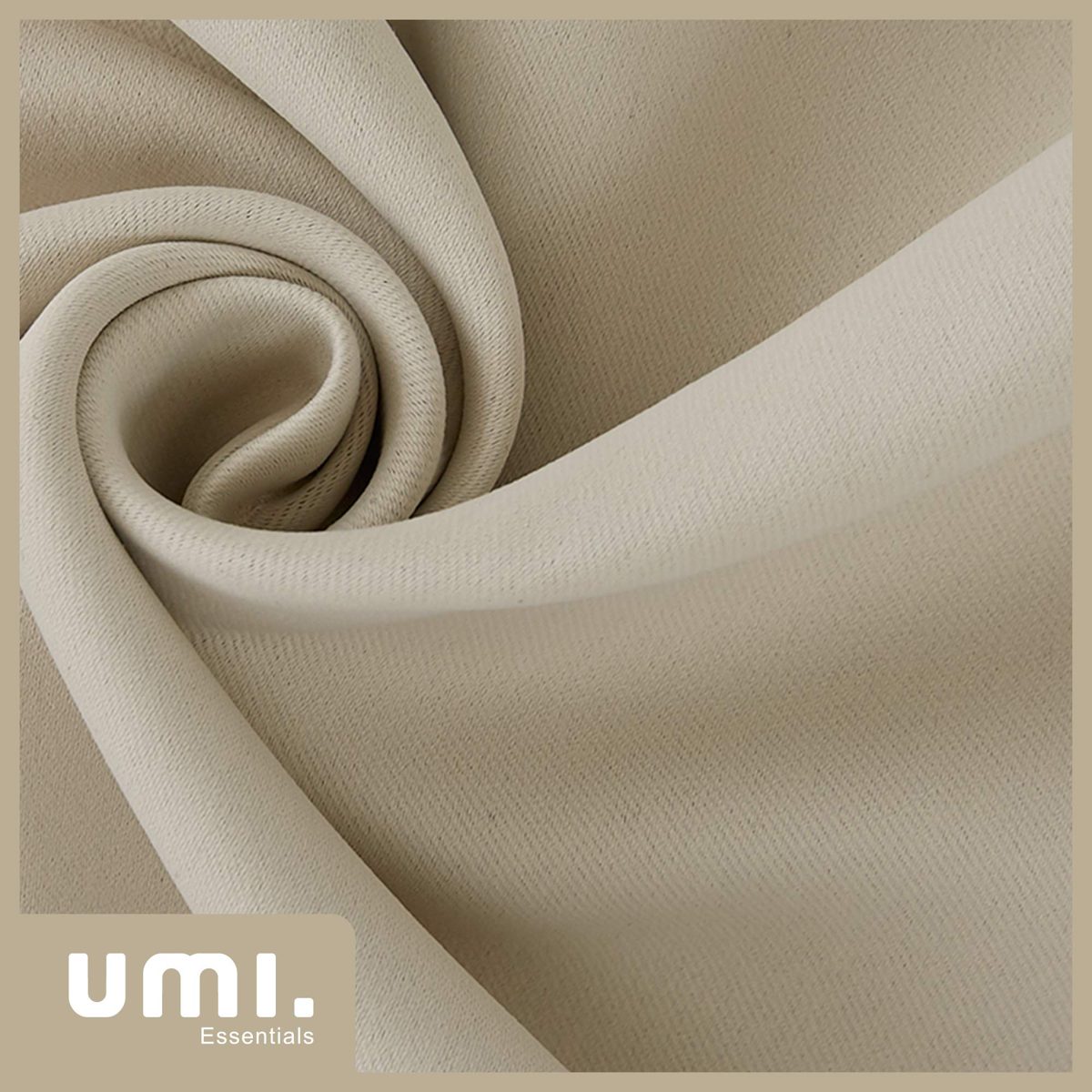 UMI by Amazon Blackout Curtains Thermal Insulated Window Curtains Eyelet Super Soft Window Treatment for Bedroom 46 x 90 Inch Beige 2 Panels