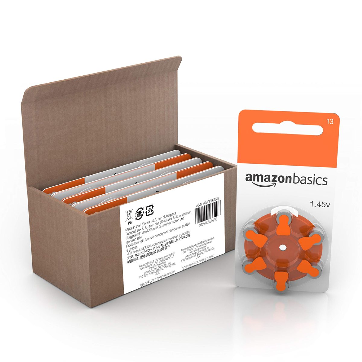 AmazonBasics Hearing Aid Batteries Size 13, 60 Pack