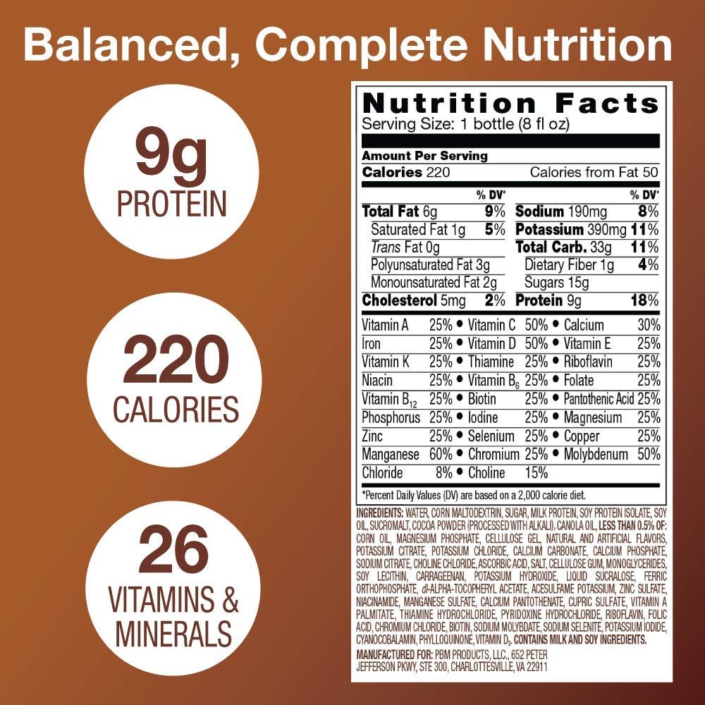 Amazon Basic Care Nutrisure Original Nutrition Shake, Milk Chocolate Flavor, 6 Count