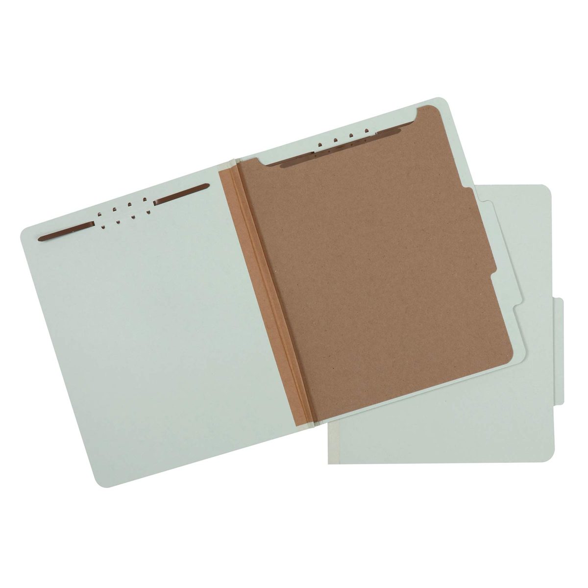AmazonBasics Classification Folder- 100% Recycled, 1 Divider, 2" Embedded, Letter, Light Green, 10 per Box