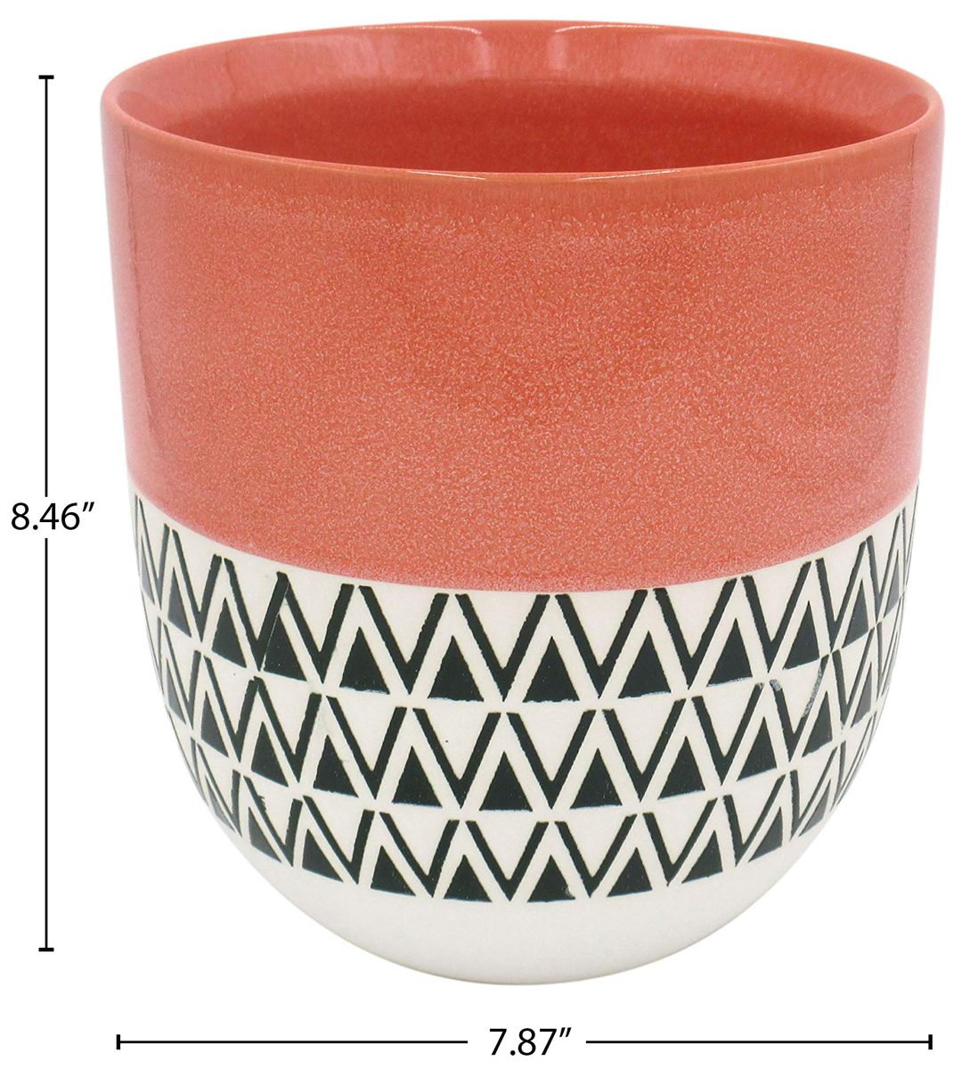 Amazon Brand – Stone & Beam Mid-Century Two-Toned Planter, 8.46"H, Coral Pink