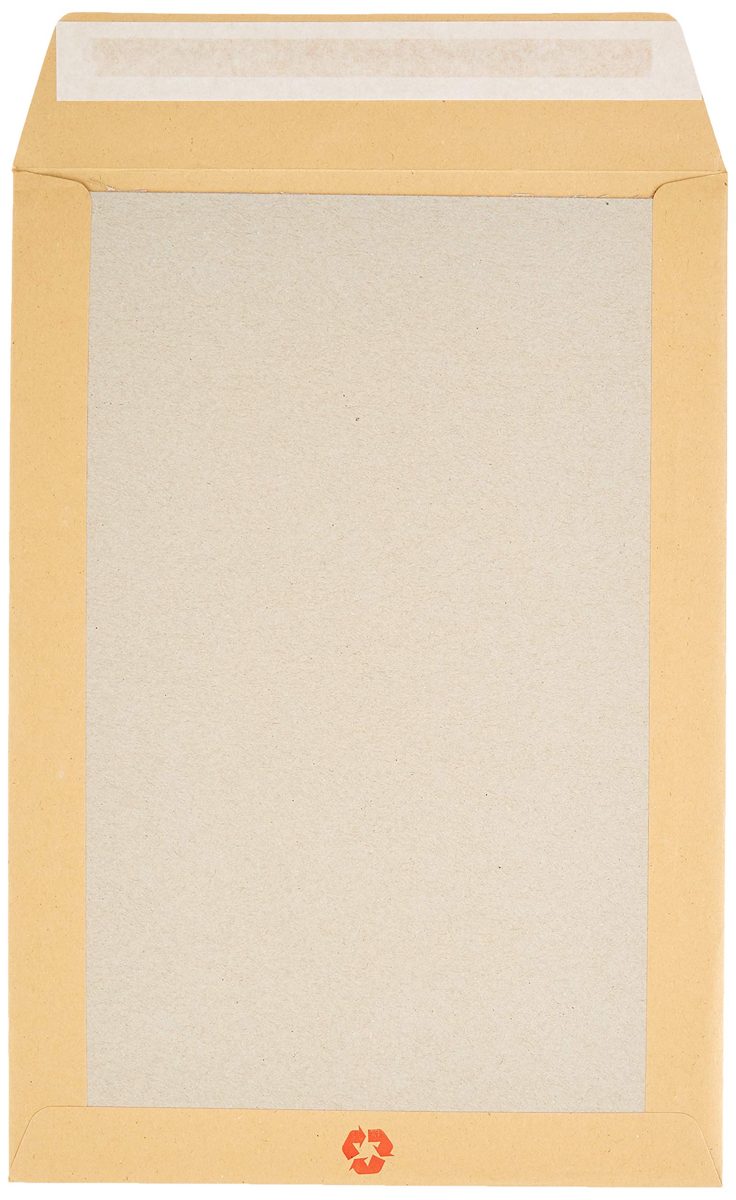 AmazonBasics C4 Peel&Seal Brown Boardback, Manilla,120 GSM, 125 Pack
