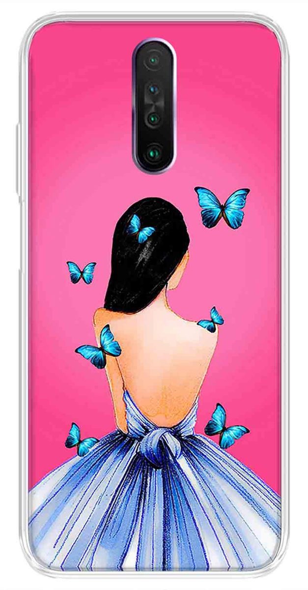 Amazon Brand - Solimo Designer Multicolor Girl Butterfly Design Printed Soft Back Case Mobile Cover for Poco X2 / Xiaomi Redmi K30