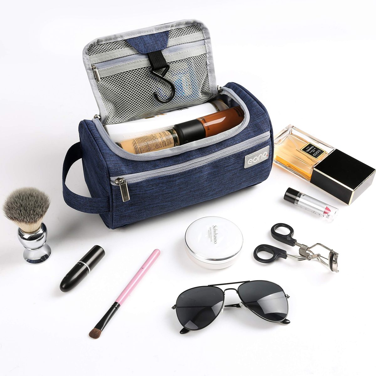 Eono Essentials Hanging Toiletry Bag Wash Bag Shaving Bag Toiletry Bag for Men and Women Blue