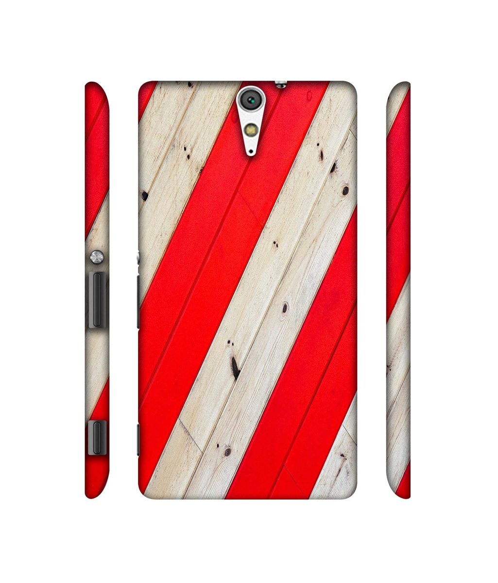 Amazon Brand - Solimo Designer Red and Cream Color Wood 3D Printed Hard Back Case Mobile Cover for Sony Xperia C5 Ultra Dual