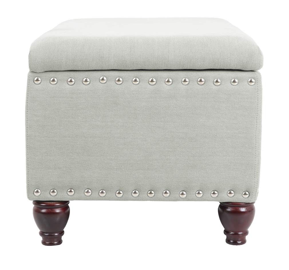 Amazon Brand – Ravenna Home Barrow Nailhead Storage Ottoman Bench, 35.5"W