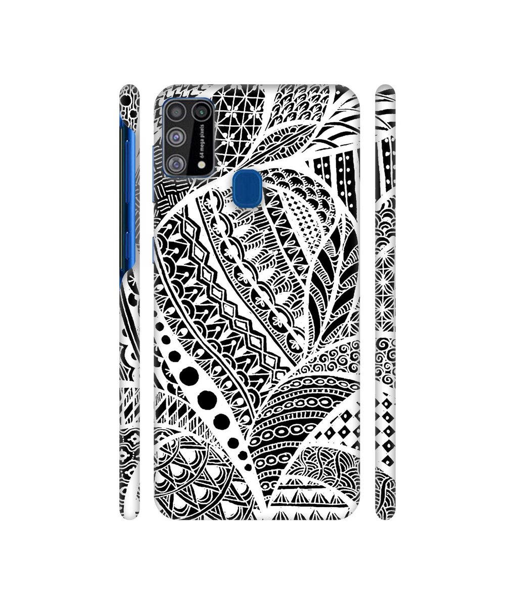 Amazon Brand - Solimo Designer Random White Pattern 3D Printed Hard Back Case Mobile Cover for Samsung Galaxy M31