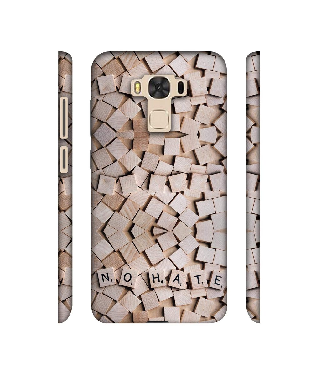 Amazon Brand - Solimo Designer No Hate On Wooden Block 3D Printed Hard Back Case Mobile Cover for Asus Zenfone 3 Laser ZC551KL