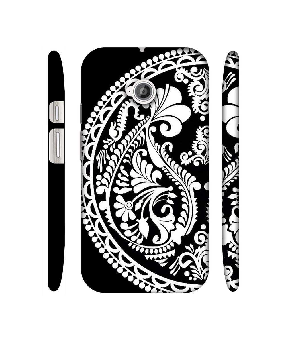 Amazon Brand - Solimo Designer Half Circle Rangoli 3D Printed Hard Back Case Mobile Cover for Motorola Moto E 2nd Generation