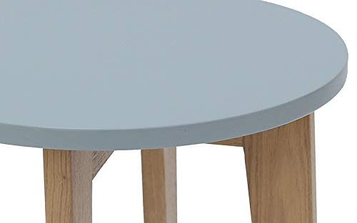 Amazon Brand - Movian Đerdap Round End/Side Table, 35 x 35 x 50cm, Light Grey Top with Brown Legs