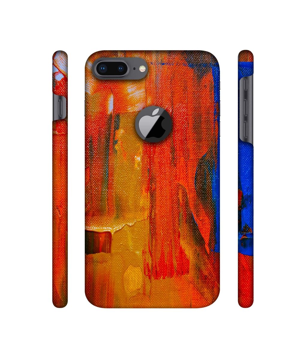 Amazon Brand - Solimo Designer Orange Canvas 3D Printed Hard Back Case Mobile Cover for Apple iPhone 8 Plus (with Logo Cut)