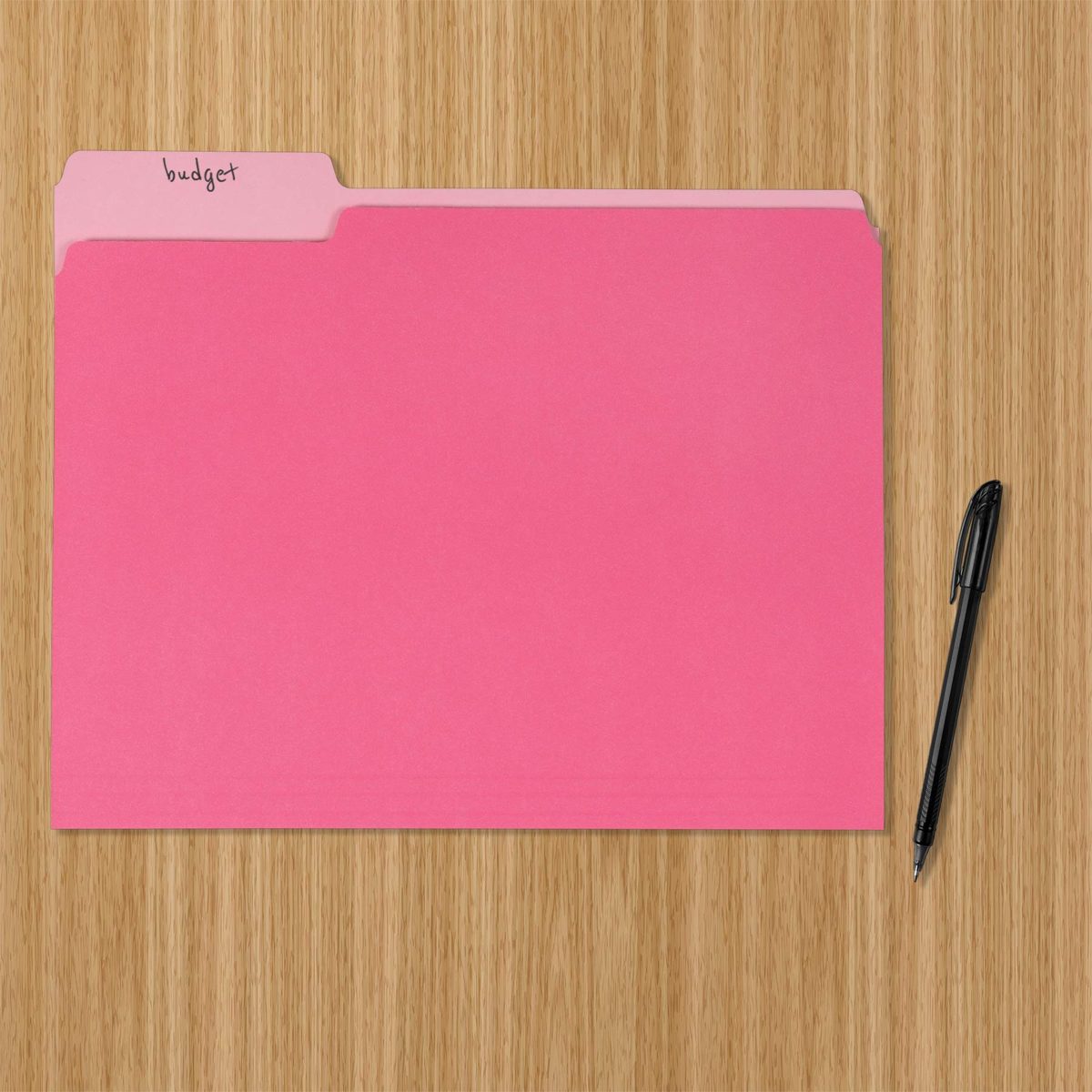 AmazonBasics File Folder - Color, 1/3 Tab, Pink, Letter, 36-Pack