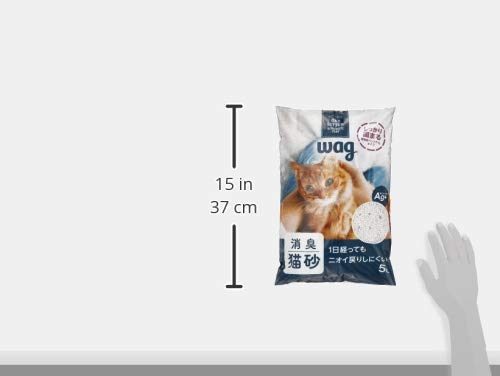 Wag Deodorant Cat Sand, Mineral (Cardboard Packaging) for Cats, 1.6 gal (5 L) x 4 Bags