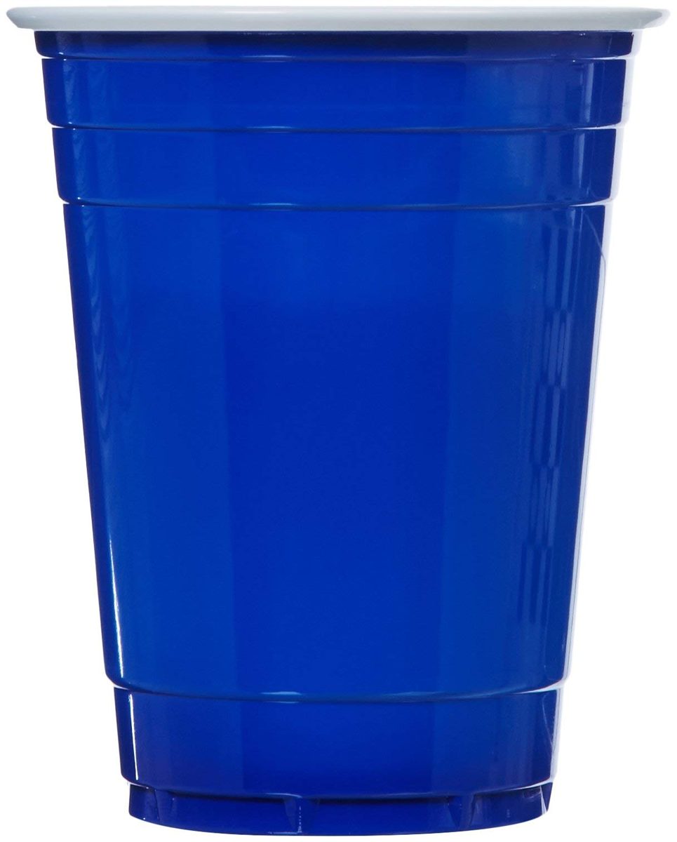 AmazonBasics 16oz Disposable Plastic Cups - 240-Pack, Red (Renewed)