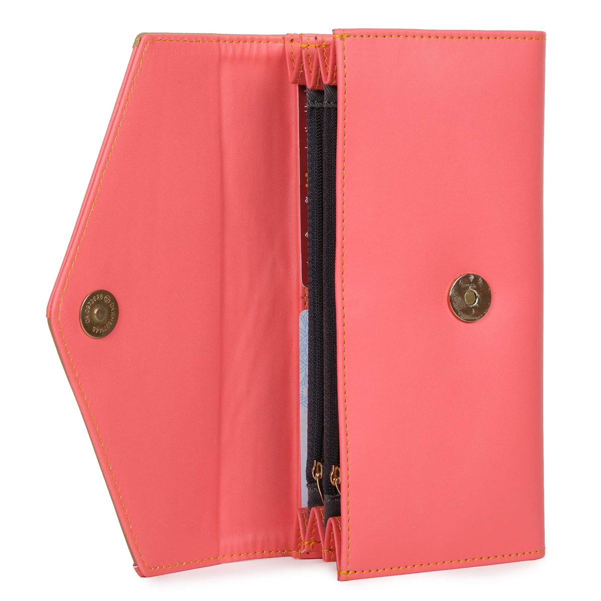 Nia & Nicole Women's Wallet (Dark Peach, Beige)