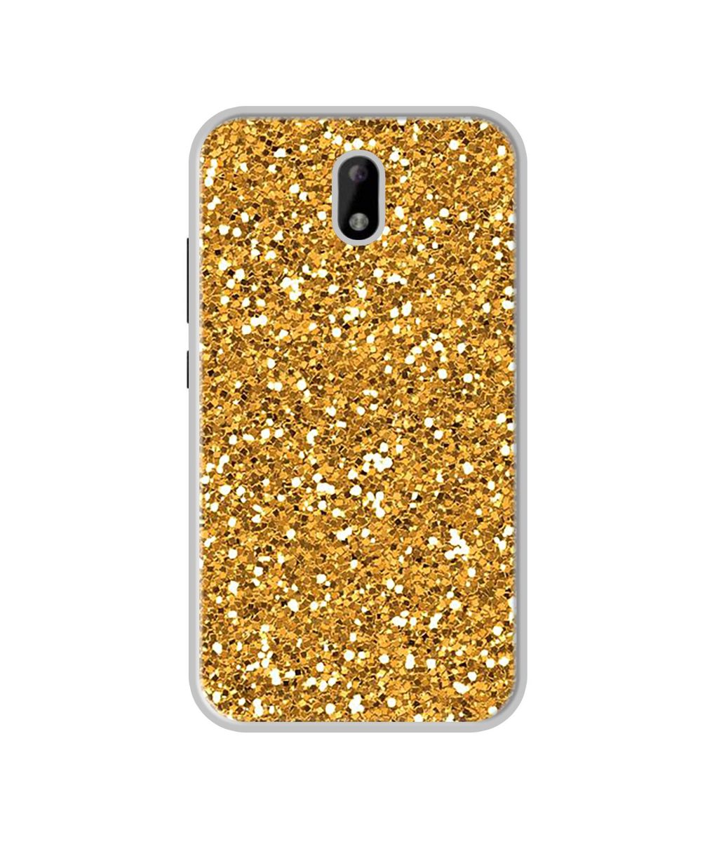 Amazon Brand - Solimo Designer Golden Sparkle UV Printed Soft Back Case Mobile Cover for Itel A23