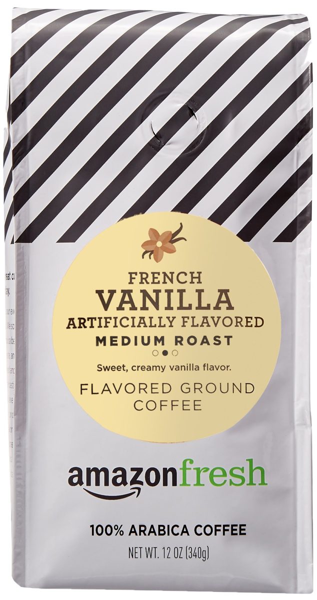 AmazonFresh French Vanilla Flavored Coffee, Ground, Medium Roast, 12 Ounce (Pack of 3) & Colombia Ground Coffee, Medium Roast, 32 Ounce