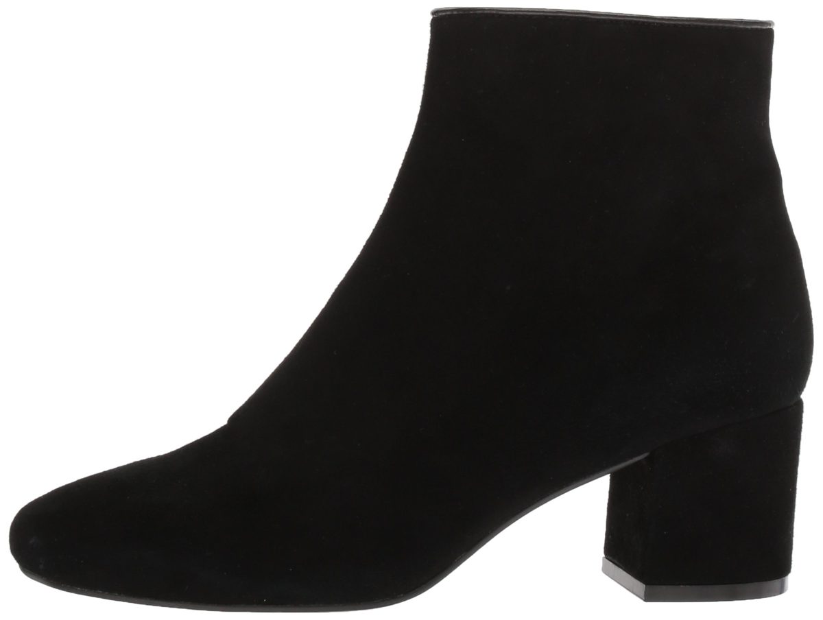 Amazon Brand - The Fix Women's Daniella Block-Heel Ankle Bootie Boot, Black Suede, 6.5 B US